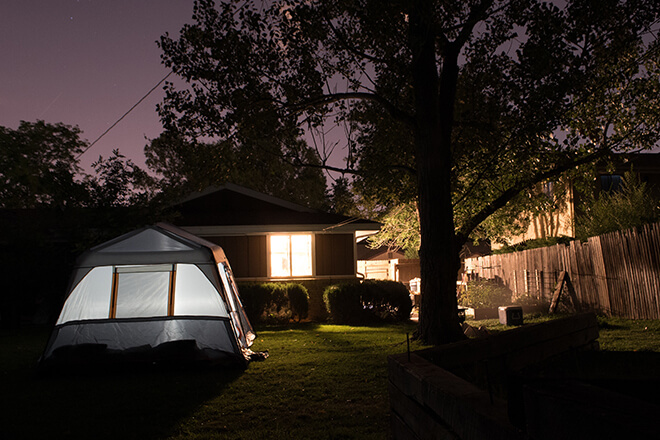 Camping in your backyard - thing to do in isolation