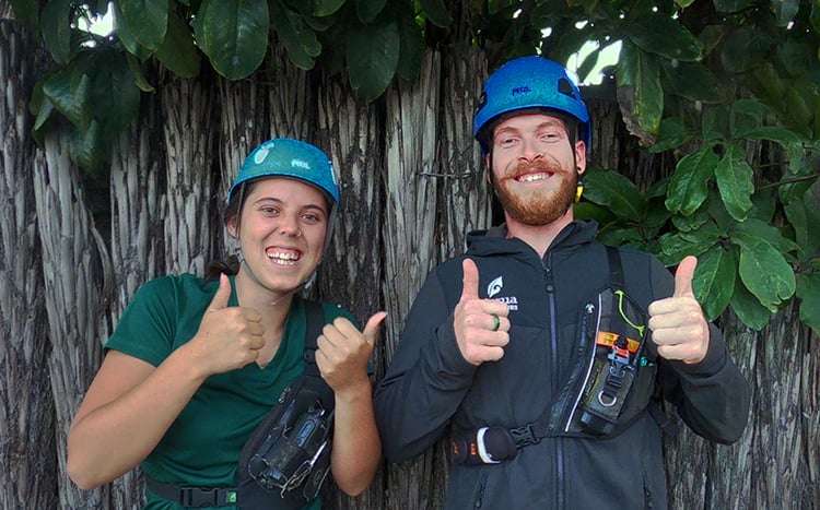 Cam and Santraea - two of our kiwi guides with their favourite outdoor activites