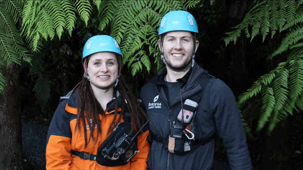 Cheynne and Spencer - Rotorua Canopy Tour guides