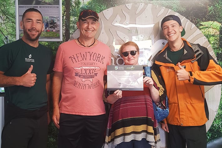 Jackie and Robert after donating to the Canopy Tours Conservation Trust 