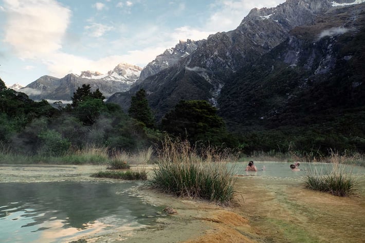 Welcome Flat Evening - New Zealand hot springs