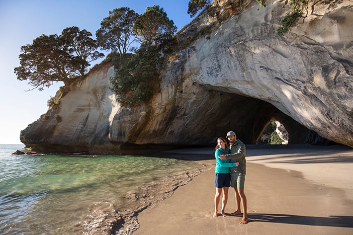 New Zealand selfie spots cathedral cove