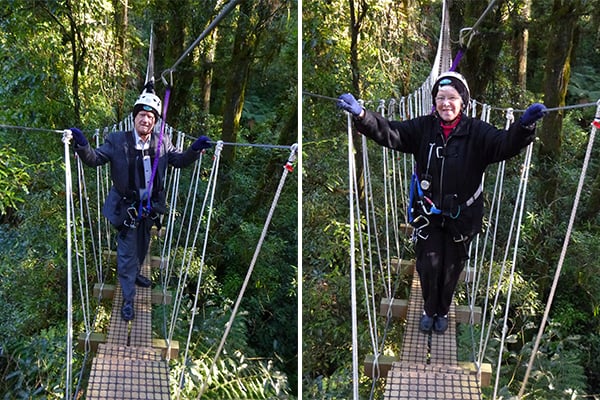 Rotorua Canopy Tours customers Lewis and Shirley on their outdoor activity