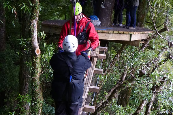 Rotorua Canopy Tours guides helping customers on their outdoor activity